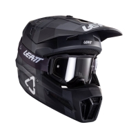 LEATT KASK MOTO 3.5 V24 (+GOGLE VELOCITY 4.5 GRATIS) HELMET KIT BLACK KOLOR CZARNY ROZMIAR L (59-60 cm)