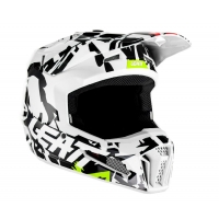 LEATT KASK MOTO 3.5 JUNIOR (DZIECIĘCY) V23 HELMET ZEBRA KOLOR CZARNY/BIAŁY ROZMIAR M (51-52 cm)