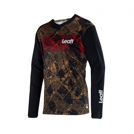LEATT NOWOŚĆ KOSZULKA ROWEROWA MTB GRAVITY 3.0 JERSEY TIMBER KOLOR BRĄZOWY/CZARNY ROZMIAR XL