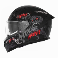 NOX KASK INTEGRALNY (FULL FACE) Z BLENDĄ N401 ZUMBI KOLOR CZARNY/CZERWONY MAT ROZMIAR L