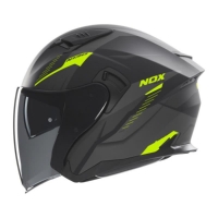 NOX KASK OTWARTY JET Z BLENDĄ N130 MYST KOLOR CZARNY/ŻÓŁTY FLUO MAT ROZMIAR M