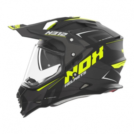 NOX KASK OFFROAD / TRAIL DUOSPORT (DUAL) N312 VAPOR Z SZYBKĄ I BLENDĄ KOLOR CZARNY/ZÓŁTY FLUO MAT ROZMIAR XXL