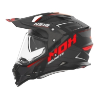 NOX KASK OFFROAD / TRAIL DUOSPORT (DUAL) N312 VAPOR Z SZYBKĄ I BLENDĄ KOLOR CZARNY/CZERWONY MAT ROZMIAR L
