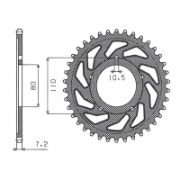 SUNSTAR ZĘBATKA TYLNA 4350 44 HONDA VT 600C SHADOW '90-'07 (JTR1332.44) (ŁAŃC. 525) (435044JT)