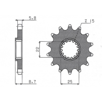 SUNSTAR ZĘBATKA PRZEDNIA 1248 14 KTM SX/EXC '91-'25 (JTF1901.14) (ŁAŃC. 520) (124814JT)