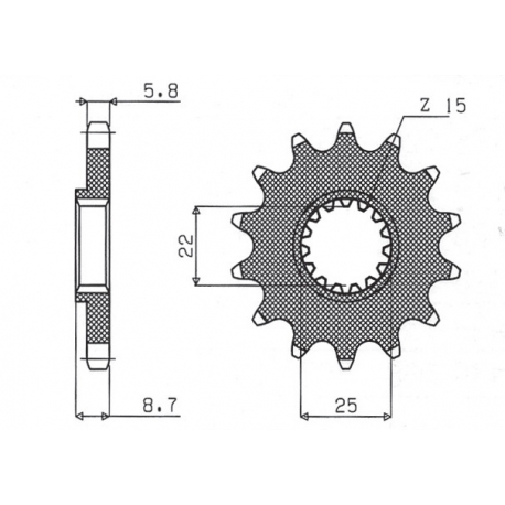 SUNSTAR ZĘBATKA PRZEDNIA 1248 14 KTM SX/EXC '91-'25 (JTF1901.14) (ŁAŃC. 520) (124814JT)