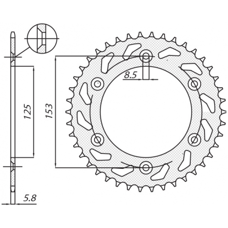 SUNSTAR ZĘBATKA TYLNA 289 45 HONDA CR/CRF '83-'25 (JTR210.45) (ŁAŃC. 520) (28945JT)