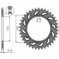 SUNSTAR ZĘBATKA TYLNA 702 41 HUSQVARNA SM 610 (08-09), SUZUKI DR350 (90-03), RGV 250 (91-96) (JTR822.41) (ŁAŃC. 520) (70241JT)