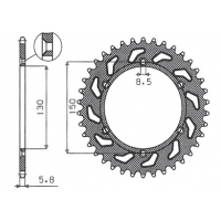 SUNSTAR ZĘBATKA TYLNA 270 42 YAMAHA YZ/YZF/WRF '99-'24 (JTR251.42) (ŁAŃC. 520) (27042JT)