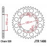 JT ZĘBATKA TYLNA 504 42 HONDA TRX 200 '90-97', KAWASAKI EL 250 '88-03' (50442JT) (ŁAŃC.520)