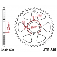 JT ZĘBATKA TYLNA 845 40 YAMAHA YZ 100 '76-77, SR 250 '85-96 (84540JT) (ŁAŃC. 520) NA ZAMÓWIENIE