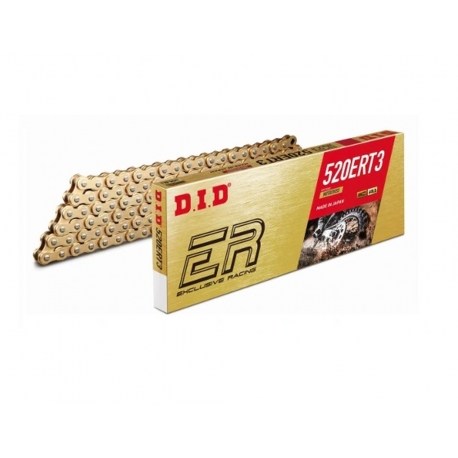 DID 520ERT3G&G-90 ŁAŃCUCH ZŁOTY / ZŁOTY (90-OGNIW) BEZ O-RINGÓW (OTWARTY + ZAPINKA)