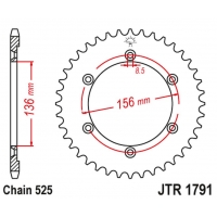 JT ZĘBATKA TYLNA 4365 42 SUZUKI DR 650 SE '96-'12 (436542JT) (ŁAŃC. 525)