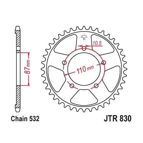 JT ZĘBATKA TYLNA ALUMINIOWA 7075-T6 (ERGAL) 4675 42 KTM 200 DUKE/RC '15-'20 KOLOR POMARAŃCZOWY - ZAMÓWIĆ