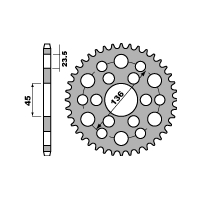 PBR ZĘBATKA TYLNA 4569 45 C45 YAMAHA 250 TRICKER 06-08, XG 250 TRICKER (ŁAŃC. 428) (JTR-BRAK)
