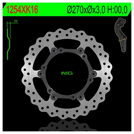 NG TARCZA HAMULCOWA PRZÓD Z ADAPTEREM OVERSIZE KTM / HUSABERG 270X3 (NG1254XK16) WAVE PŁYWAJĄCA