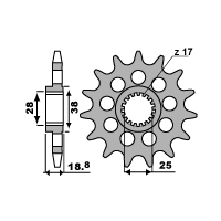 PBR ZĘBATKA PRZEDNIA 2078 14 18NC APRILIA 1000 / BMW F 650/800 (JTF704.14) (TYLKO PBR) (ŁAŃC. 525)