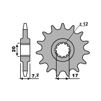PBR ZĘBATKA PRZEDNIA 600M 12 18NC AM6 (ŁAŃC. 420) (JTF1120.12)