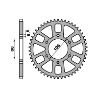 PBR ZĘBATKA TYLNA 4338 56 C45 HONDA CRE 50 (95-01) (ŁAŃC. 428)