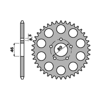 PBR ZĘBATKA TYLNA 143 40 F APRILIA 50 AF1 86-87 (ŁAŃC. 415)