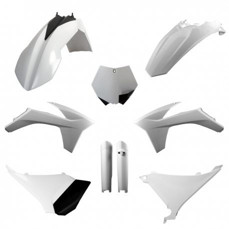 POLISPORT KOMPLET PLASTIKÓW (FULL KIT) KTM SX '11 XC/XC-F '11 W ZESTAWIE OSŁONY AMORTYZATORÓW (8398500002) KOLOR BIAŁY