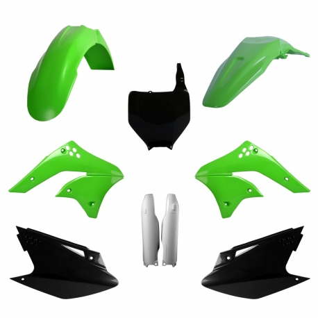 POLISPORT KOMPLET PLASTIKÓW (FULL KIT) KAWASAKI KX 250F '06-'08 W ZESTAWIE TABLICA PRZEDNIA (8660800001) I OSŁONY AMORTYZARORÓW 