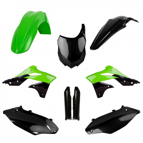 POLISPORT KOMPLET PLASTIKÓW (FULL KIT) KAWASAKI KX 250F '13-'16 W ZESTAWIE TABLICA PRZEDNIA (8659200003) I OSŁONY AMORTYZARORÓW 