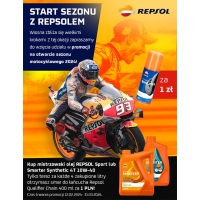 PROMOCJA REPSOL OLEJ SILNIKOWY 4T SMARTER SYNTHETIC 10W40 1L MA2 SYNTETYCZNY + REPSOL SMAR DO ŁAŃCUCHA QUALIFIER CHAIN 400ML - 1