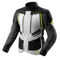 KURTKA MOTOCYKLOWA TEKSTYLNA REBELHORN HARDY 3.0 BLACK LIGHT GREY FLUO YELLOW