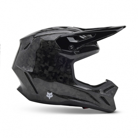 KASK MOTOCYKLOWY FOX V3 RS CARBON SOLID BLACK
