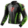 KURTKA MOTOCYKLOWA SKÓRZANA REBELHORN VELOCE CAMO BLACK GREEN FLUO RED