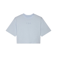 T-SHIRT FOX LADY WORDMARK OS CROP PALE BLUE