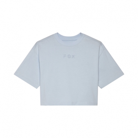 T-SHIRT FOX LADY WORDMARK OS CROP PALE BLUE