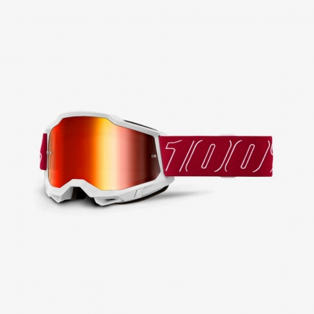 100 PROCENT GOGLE MODEL ACCURI 2 REDLINE - MIRROR RED LENS - KOLOR CZERWONY/BIAŁY SZYBKA CZERWONE LUSTRO