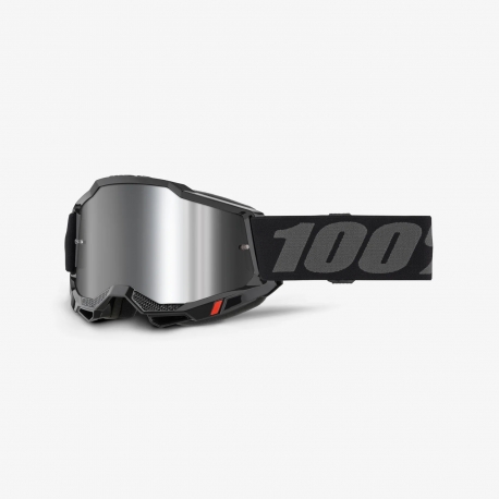 100 PROCENT GOGLE MODEL ACCURI 2 YOUTH JUNIOR BLACK - MIRROR SILVER LENS - KOLOR CZARNY/SZARY SZYBA SREBRNE LUSTRO