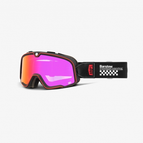 100 PROCENT GOGLE MODEL BARSTOW ERBAN - MIRROR DARK RED LENS - KOLOR CZARNY/BIAŁY SZYBKA CZERWONE LUSTRO