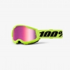 100 PROCENT GOGLE STRATA 2 YOUTH JUNIOR NEON YELLOW - MIRROR PINK LENS - KOLOR ŻÓŁTY FLUO/CZARNY SZYBKA RÓŻOWE LUSTRO