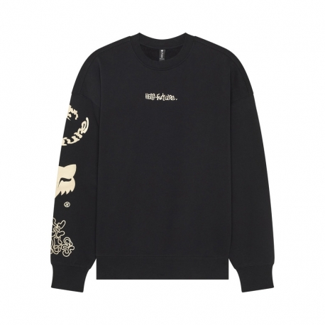 BLUZA FOX HELLO FUTURE OVERSIZED CREW BLACK