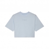 T-SHIRT FOX LADY WORDMARK OS CROP PALE BLUE