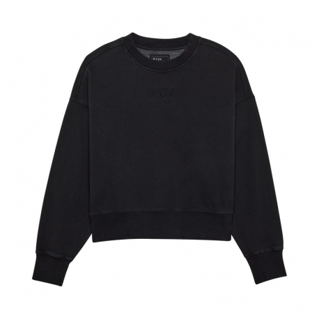 BLUZA FOX LADY WORDMARK OVERSIZED FLEECE CREW BLACK