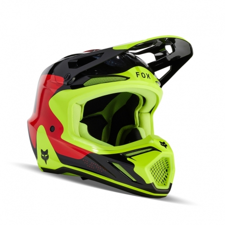KASK MOTOCYKLOWY FOX V3 REVISE RED YELLOW M