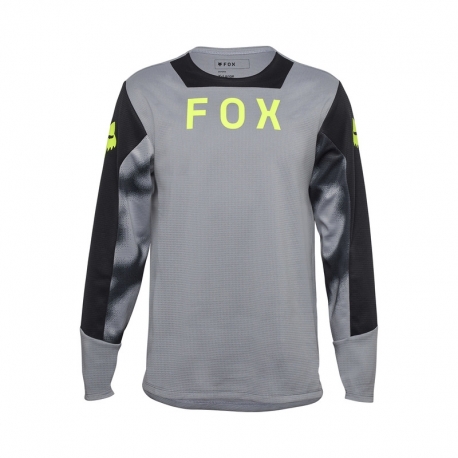 KOSZULKA ROWEROWA Z DŁUGIM RĘKAWEM FOX JUNIOR DEFEND TAUNT STEEL GREY YM