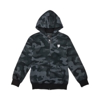 BLUZA Z KAPTUREM NA ZAMEK FOX JUNIOR HEAD BLACK CAMO YS