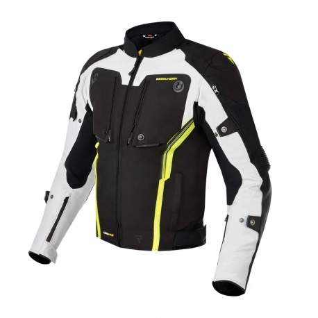 KURTKA MOTOCYKLOWA TEKSTYLNA REBELHORN BORG BLACK GREY FLUO YELLOW