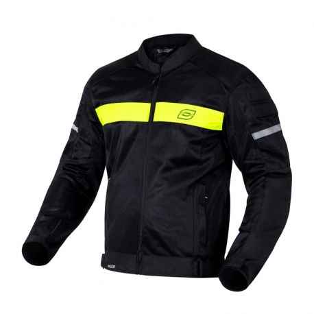 KURTKA MOTOCYKLOWA TEKSTYLNA OZONE DART BLACK FLUO YELLOW