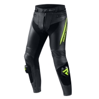 SPODNIE MOTOCYKLOWE SKÓRZANE REBELHORN FIGHTER BLACK FLUO YELLOW 60