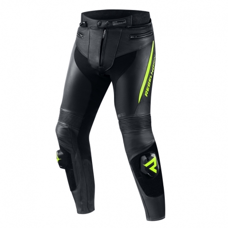 SPODNIE MOTOCYKLOWE SKÓRZANE REBELHORN FIGHTER BLACK FLUO YELLOW 60