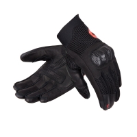 RĘKAWICE MOTOCYKLOWE REBELHORN GAP 3 BLACK, FLUO RED