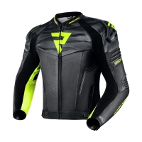 KURTKA MOTOCYKLOWA SKÓRZANA REBELHORN VANDAL BLACK FLUO YELLOW