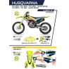 UFO KOMPLET PLASTIKÓW HUKIT622DFLU PLUS KOMPLET NAKLEJEK (OKLEIN) HUSQVARNA TC 125/250 '19-'22 FC 250/350/450 '19-'22 W ZESTAWI
